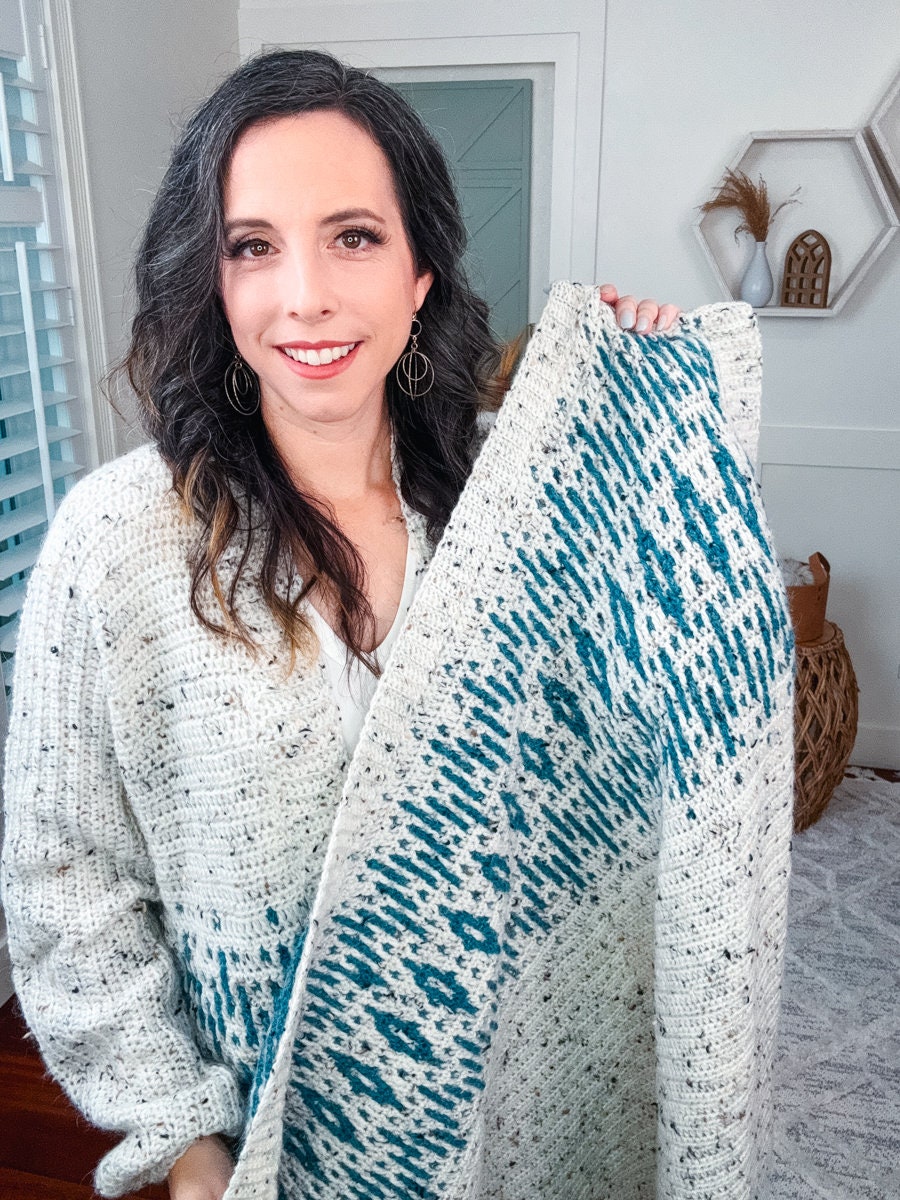 CROCHET PATTERN + VIDEO Mosaic Crochet Blanket Pattern, Wish Upon A Star Blanket, Video Tutorial for Learning Mosaic Crochet, 14 Sizes