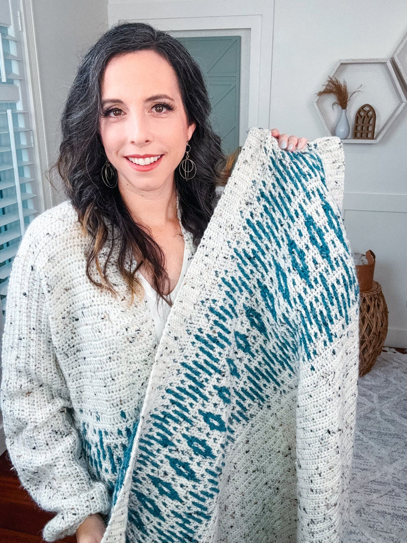 CROCHET PATTERN + VIDEO Mosaic Crochet Blanket Pattern, Wish Upon A Star Blanket, Video Tutorial for Learning Mosaic Crochet, 14 Sizes