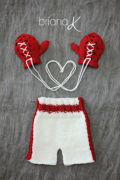CROCHET PATTERN Baby Boxer Gloves and Boxing Shorts Patterb Instant Download, Preemie- 6 Months, includes Baby Boxer Shoes