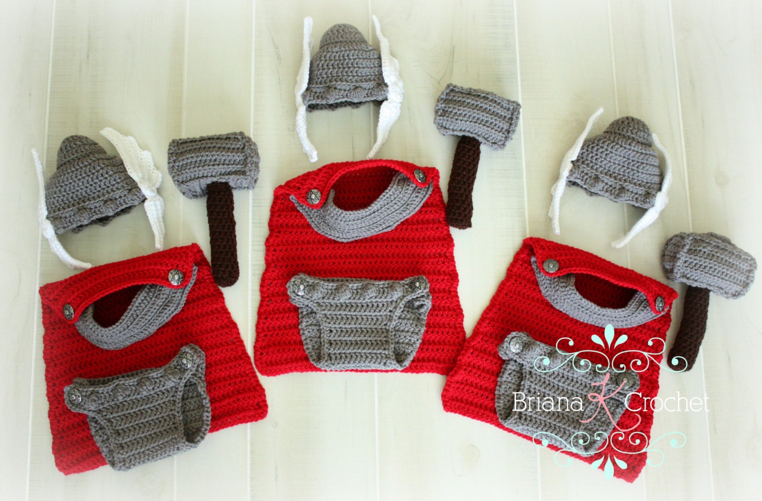 CROCHET PATTERN Thor Crochet Newborn Pattern, Norse God of Thunder. Easy to follow newborn baby crochet pattern. Photography Prop.