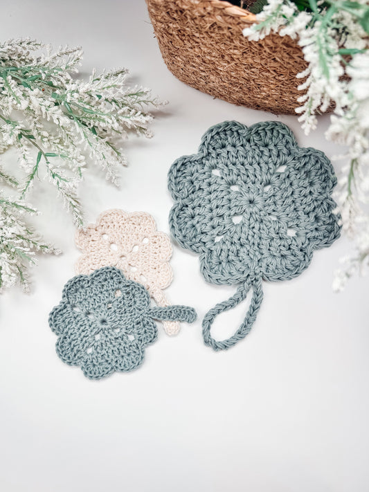 CROCHET PATTERN + VIDEO St. Patrick's Shamrock Crochet Coaster Home Decor, Includes Chart, Holiday Decor Crochet Pattern