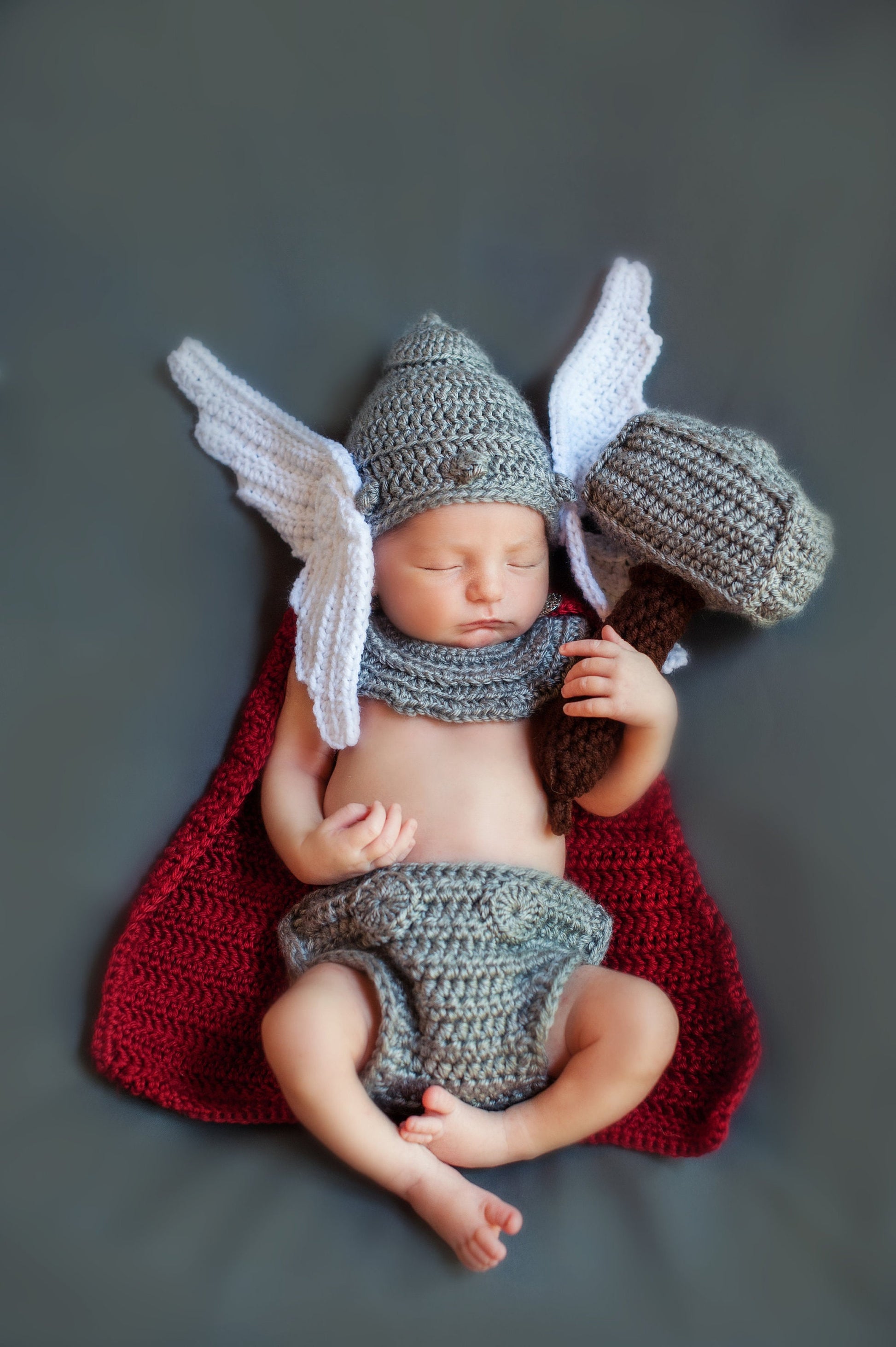 CROCHET PATTERN Thor Crochet Newborn Pattern, Norse God of Thunder. Easy to follow newborn baby crochet pattern. Photography Prop.