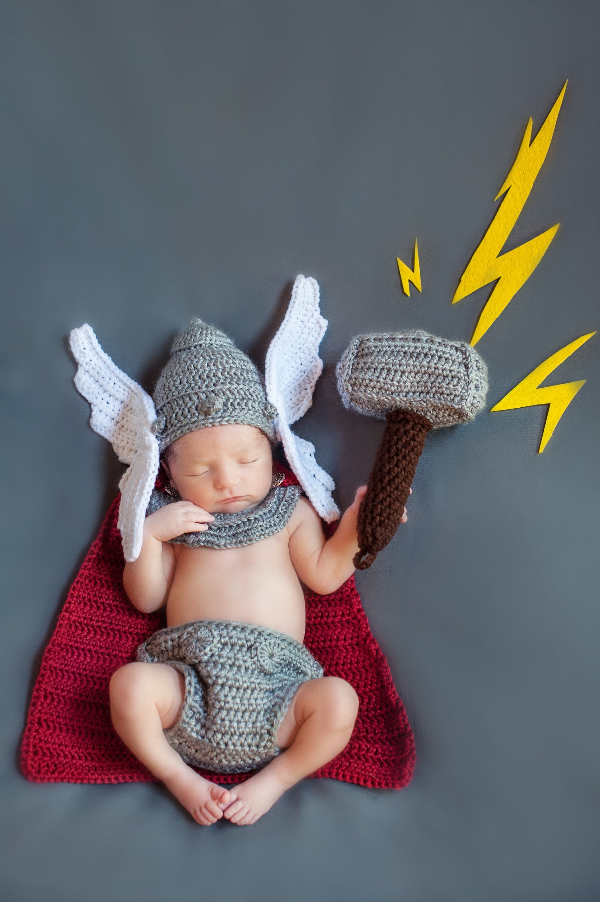 CROCHET PATTERN Thor Crochet Newborn Pattern, Norse God of Thunder. Easy to follow newborn baby crochet pattern. Photography Prop.