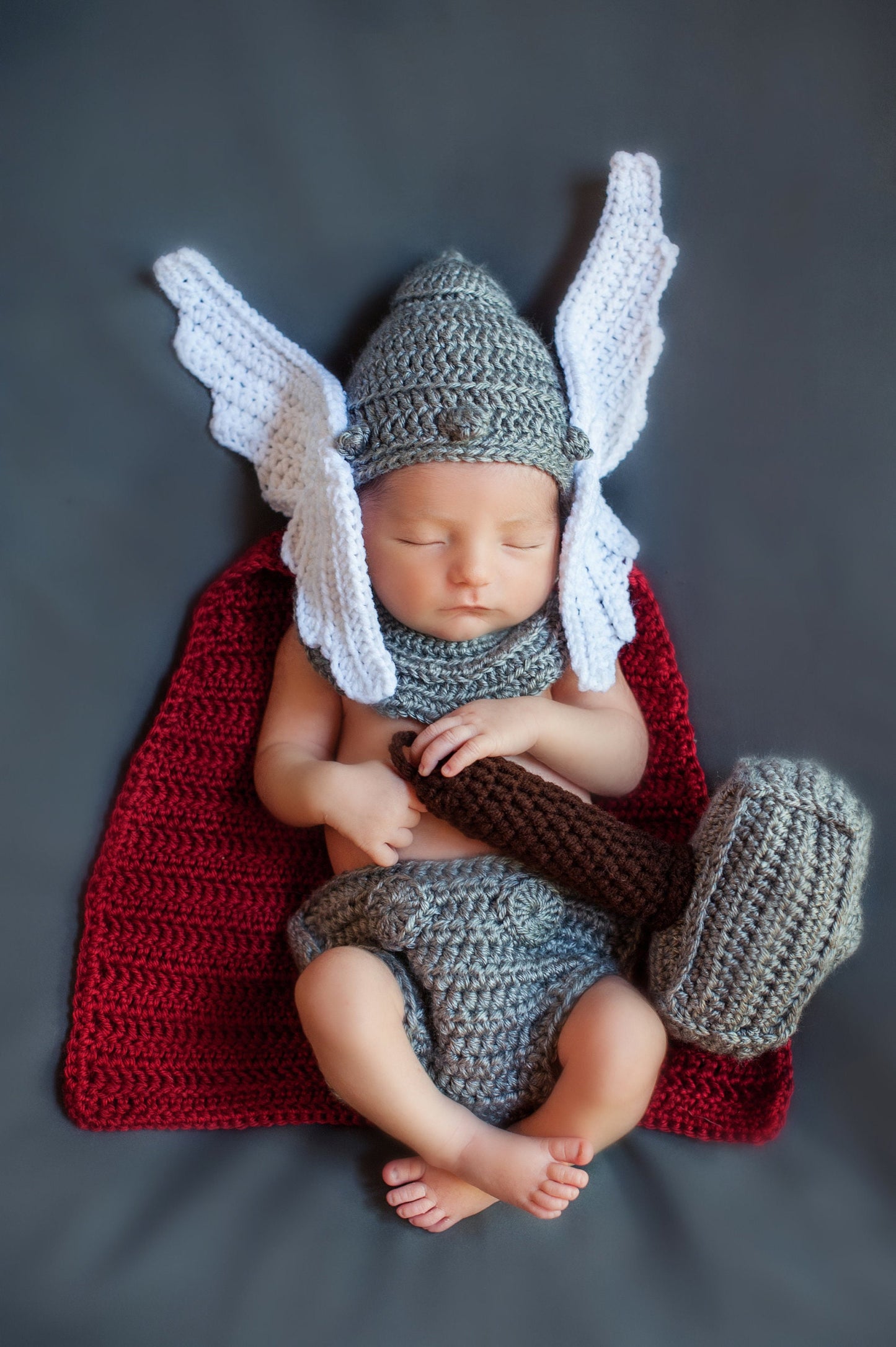 CROCHET PATTERN Thor Crochet Newborn Pattern, Norse God of Thunder. Easy to follow newborn baby crochet pattern. Photography Prop.