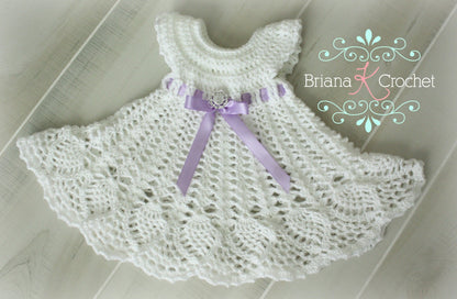 CROCHET PATTERN Sophia Heirloom Dress Crochet Pattern, Newborn to 3 months, Baptism, Blessing, Baby Gift, Beautiful Baby Dress