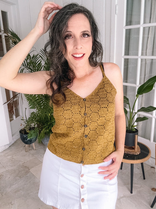 CROCHET PATTERN Honeycomb Crochet Tank Top Pattern, Size Small to 3x Crochet Pattern, Spring & Summer Women's Wear Fashion