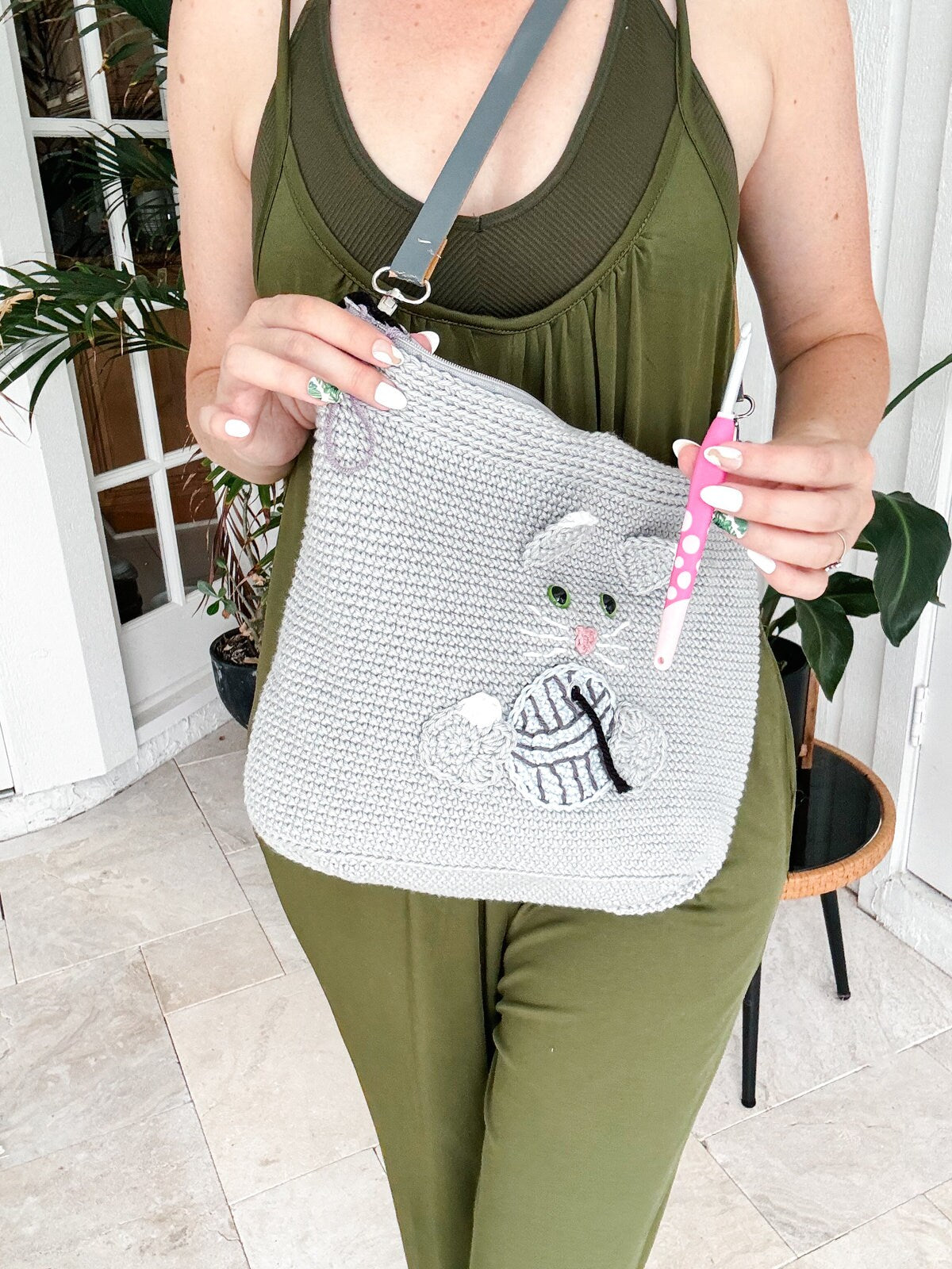 CROCHET PATTERN Cat Yarn Crafter Bag Crochet Pattern. Perfect for organizing your yarn! Purse, Tote, Instant PDF Download