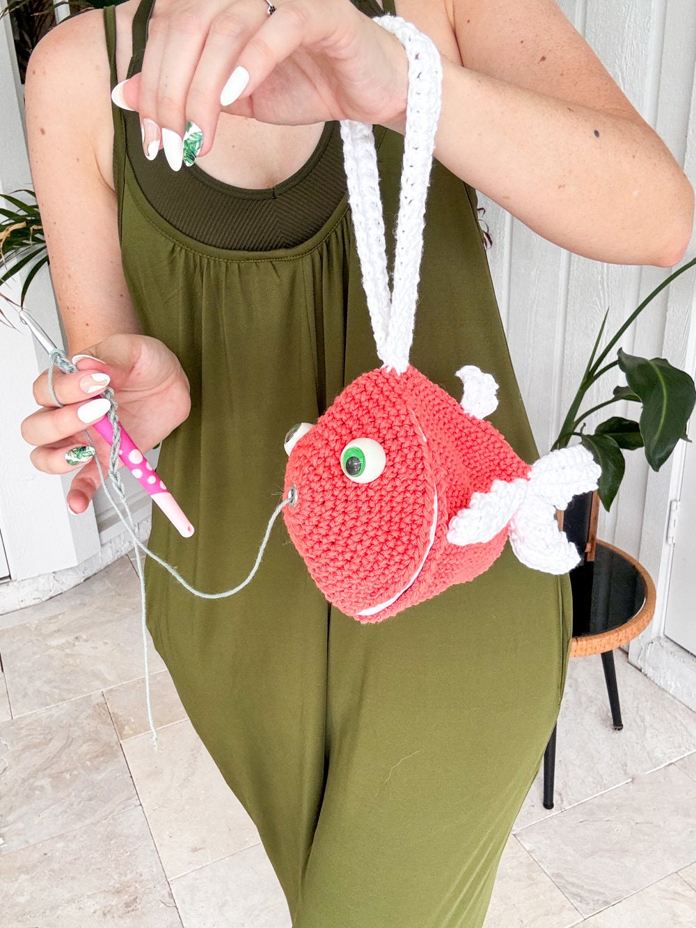CROCHET PATTERN Fish Yarn Crafter Bag Wristlet Crochet Pattern, Purse, Tote, Instant Download