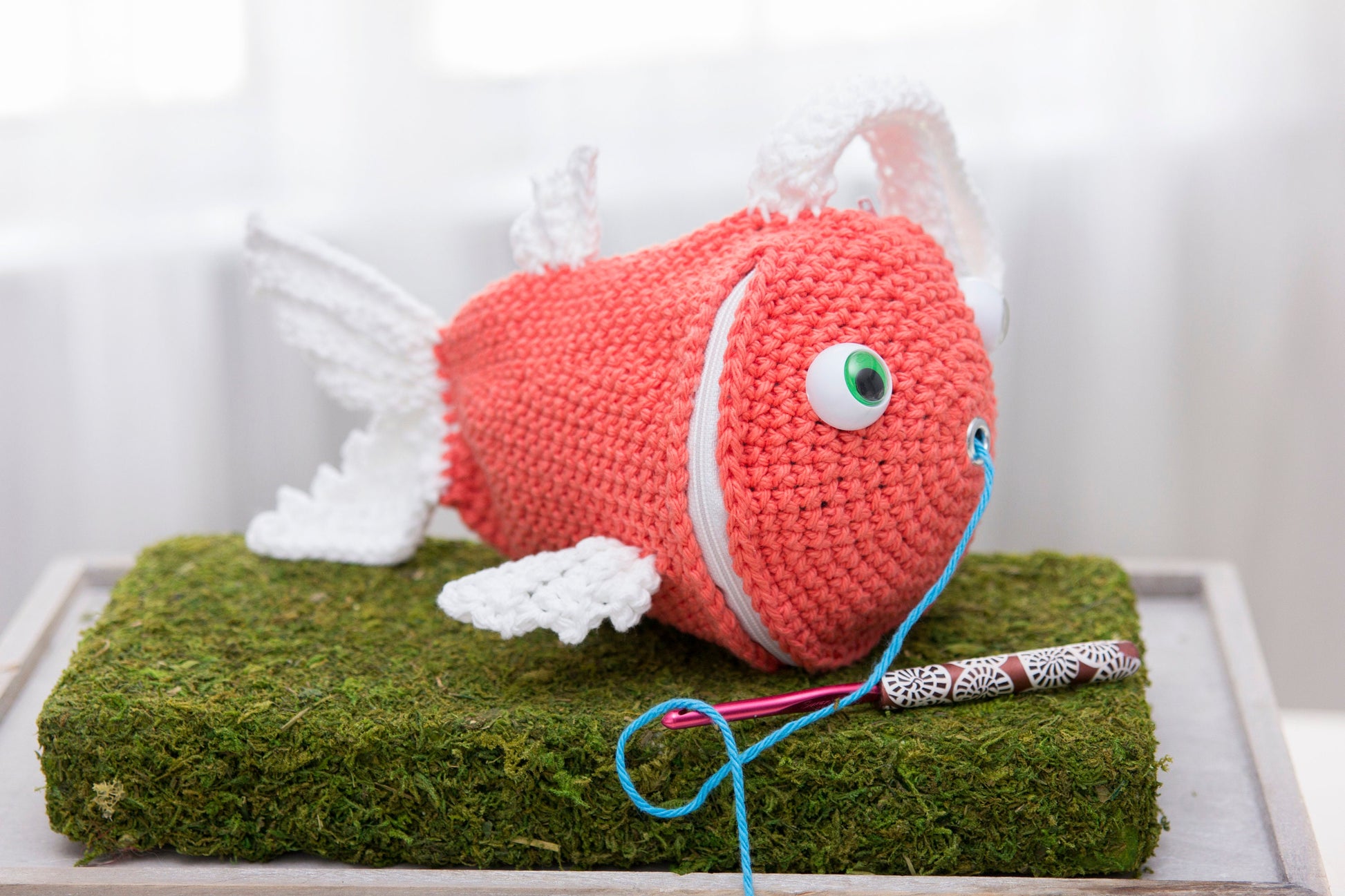 CROCHET PATTERN Fish Yarn Crafter Bag Wristlet Crochet Pattern, Purse, Tote, Instant Download
