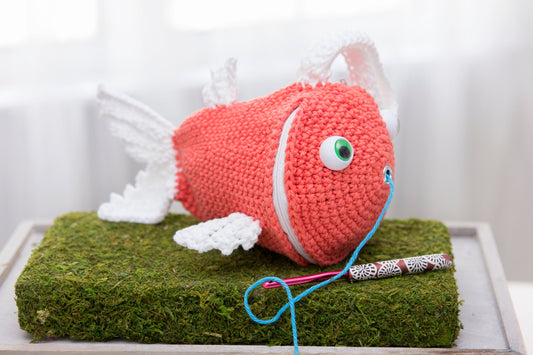 CROCHET PATTERN Fish Yarn Crafter Bag Wristlet Crochet Pattern, Purse, Tote, Instant Download