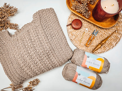 Wheat Stitch crochet dog sweater and matching Toasty Wheat sweater by Briana K Designs