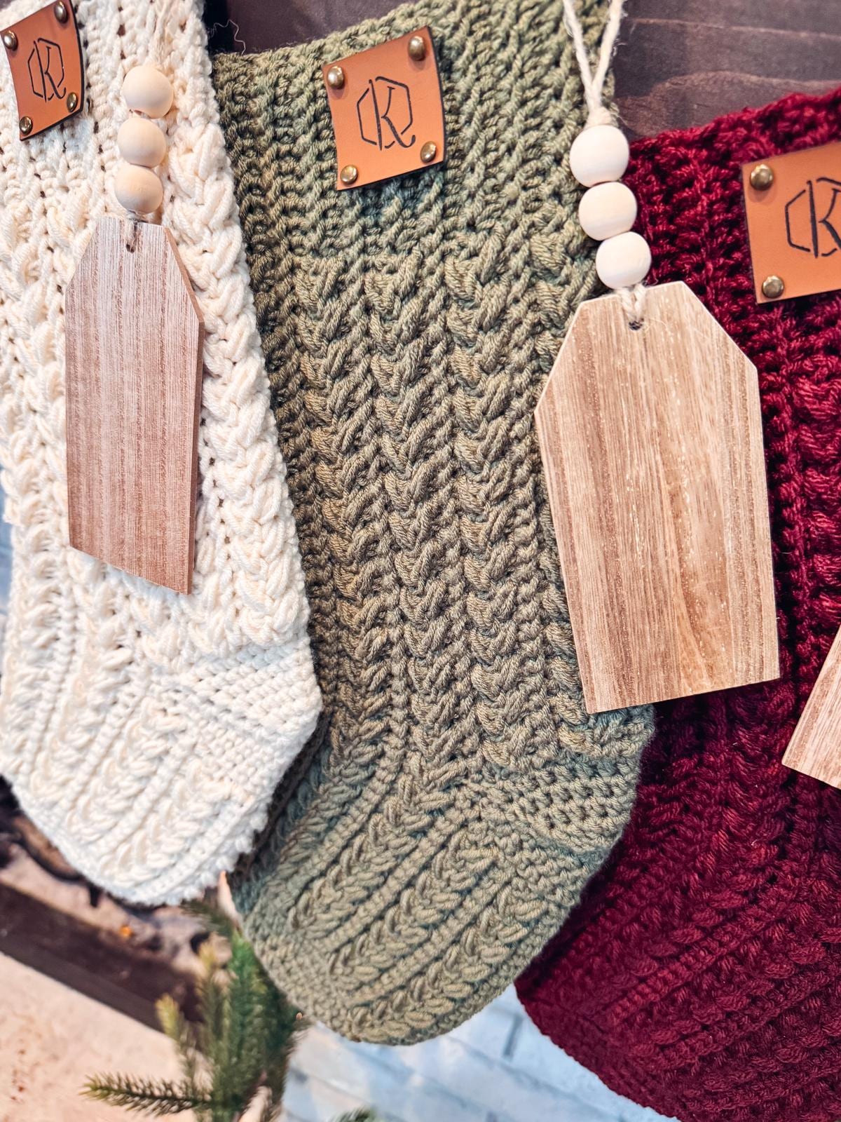 CROCHET PATTERN + VIDEO Festive Wheat Stitch™ Crochet Stocking Pattern 2 Sizes with Video Tutorial. Puff Stitch Holiday Home Decor