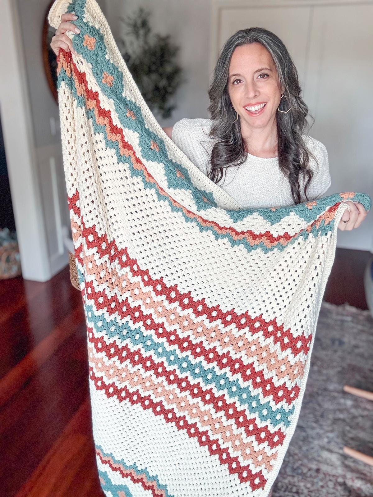 CROCHET PATTERN + VIDEO Gemstone Hues Granny Crochet Blanket Pattern - Easy Crochet Throw Colorful Granny Stitches, Includes Charts