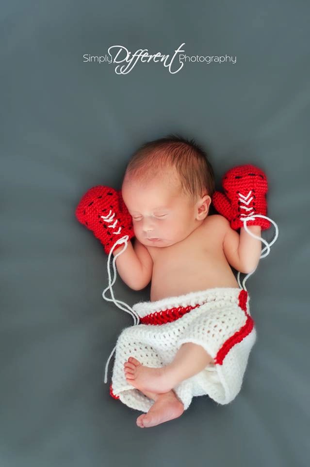 CROCHET PATTERN Baby Boxer Gloves and Boxing Shorts Patterb Instant Download, Preemie- 6 Months, includes Baby Boxer Shoes
