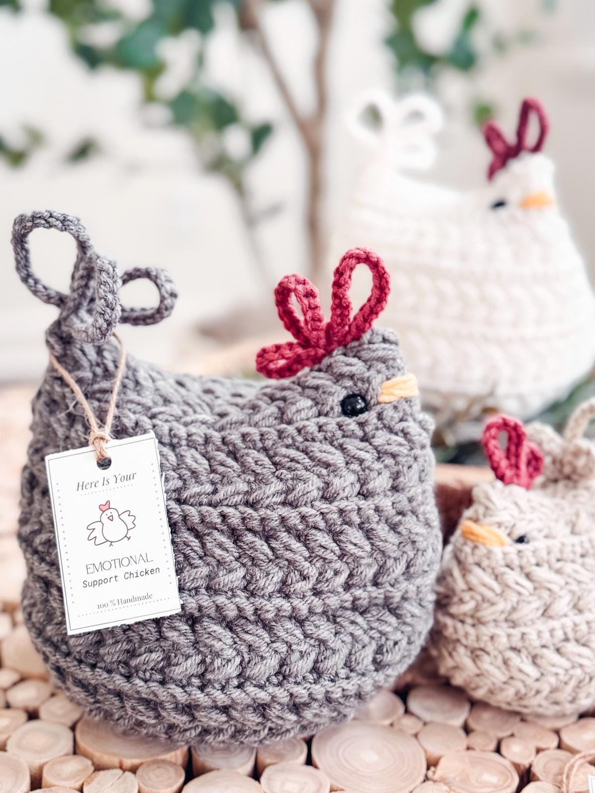 CROCHET PATTERN + VIDEO Wheat Stitch™ Crochet Chicken Pattern +Printable Tags 2 Size Options, Crochet Hen Pattern, Crochet Amigurumi Chicken