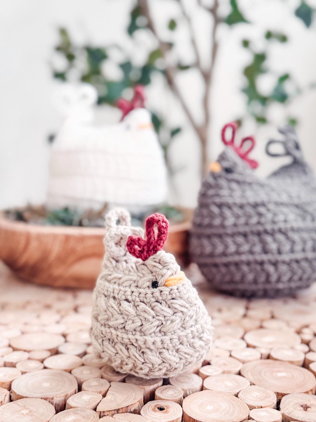 CROCHET PATTERN + VIDEO Wheat Stitch™ Crochet Chicken Pattern +Printable Tags 2 Size Options, Crochet Hen Pattern, Crochet Amigurumi Chicken