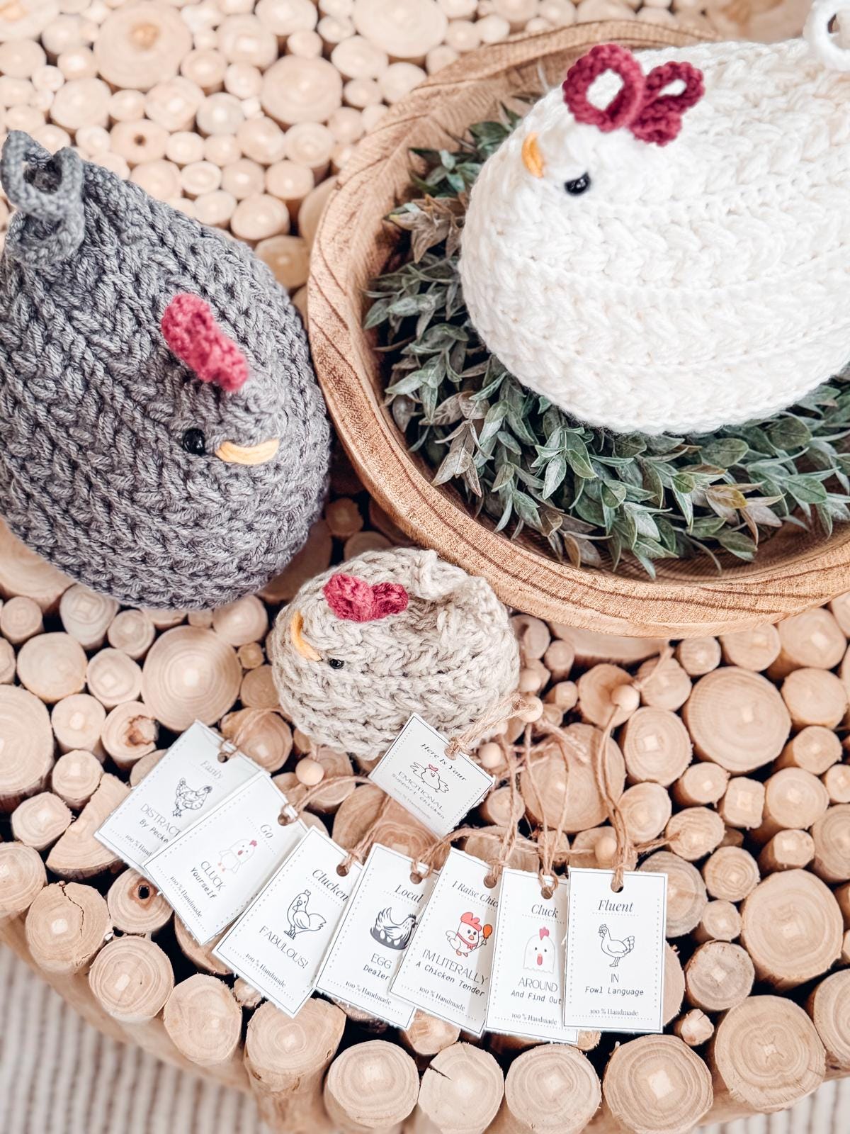 CROCHET PATTERN + VIDEO Wheat Stitch™ Crochet Chicken Pattern +Printable Tags 2 Size Options, Crochet Hen Pattern, Crochet Amigurumi Chicken
