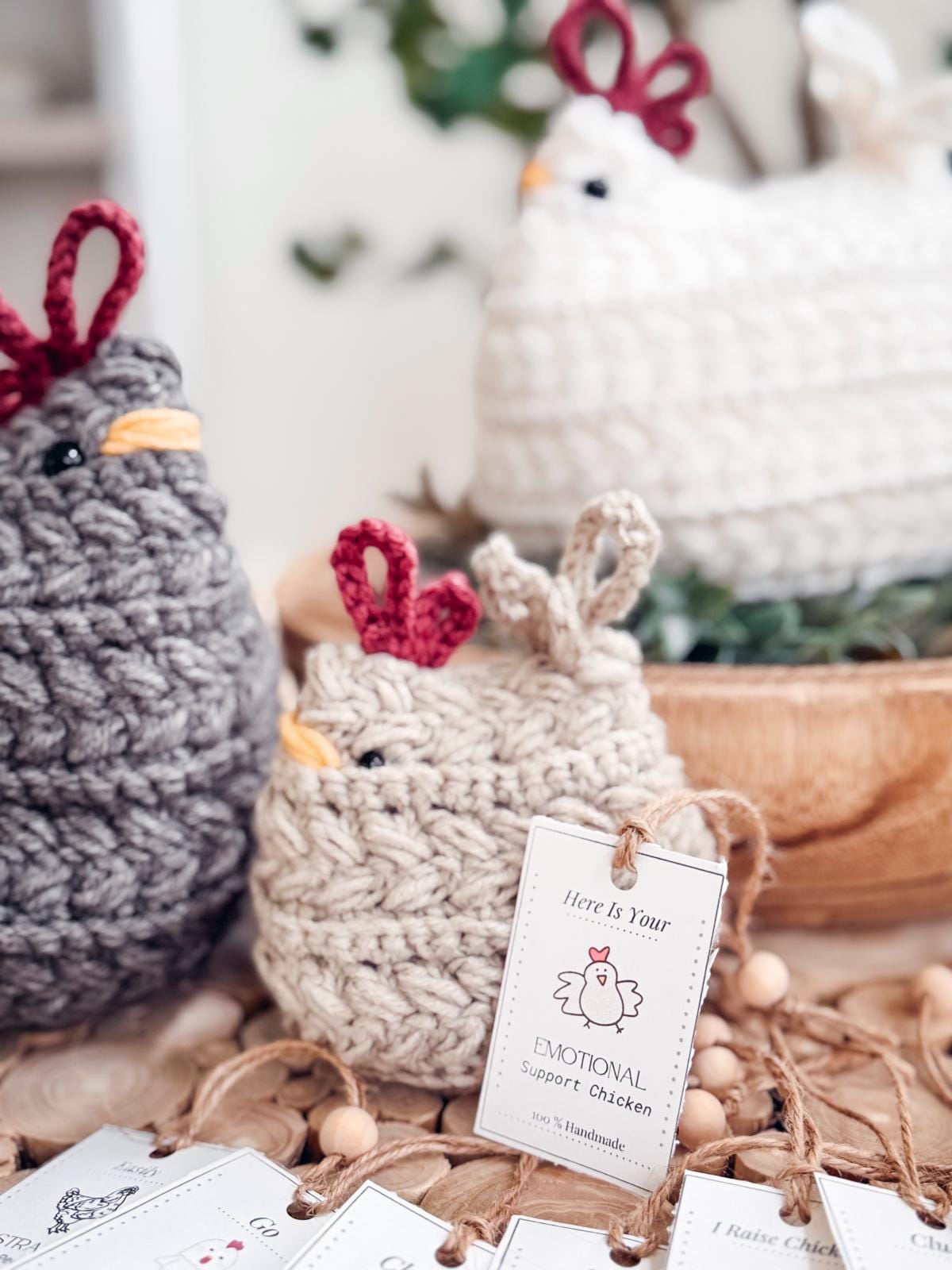 CROCHET PATTERN + VIDEO Wheat Stitch™ Crochet Chicken Pattern +Printable Tags 2 Size Options, Crochet Hen Pattern, Crochet Amigurumi Chicken