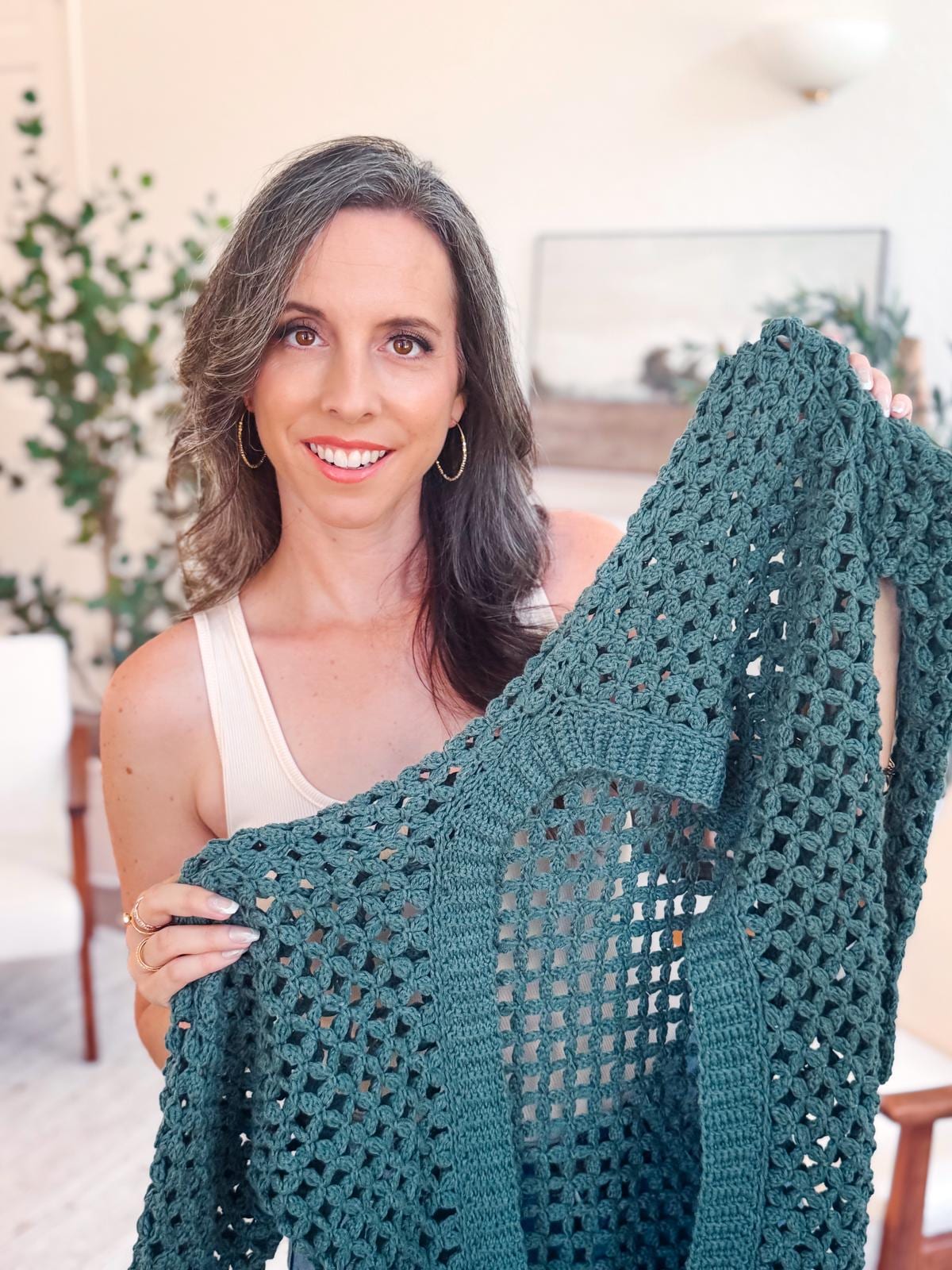 CROCHET PATTERN + VIDEO Circle Leaf Lace Crochet Cardigan Pattern • Lightweight Summer Sweater pdf with Video • Size Inclusive Summer Cardi