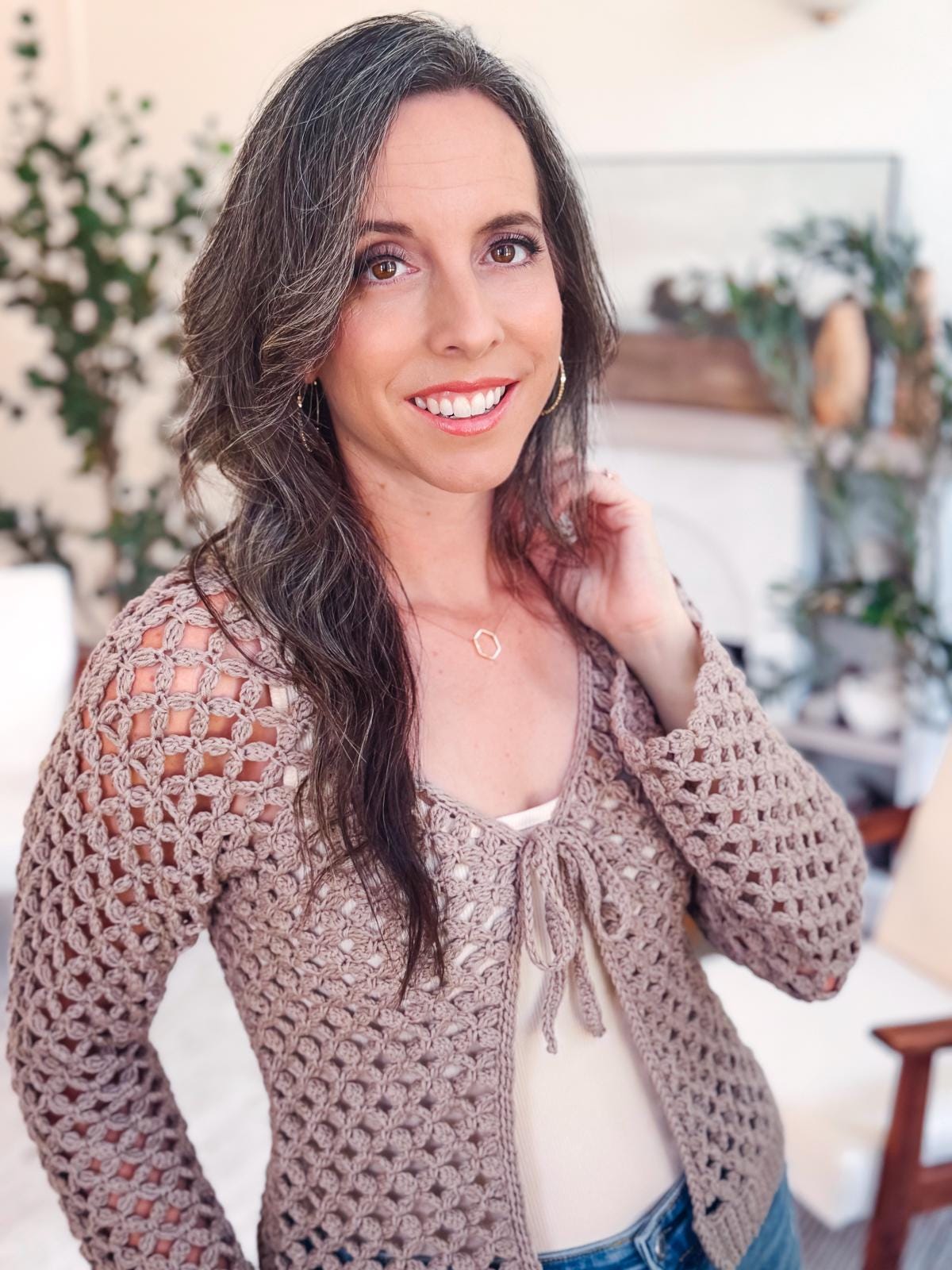 CROCHET PATTERN + VIDEO Circle Leaf V-Neck Crochet Cardigan Pattern, Lace Crochet Cardigan, Size Inclusive xs–5X Lightweight Crochet Garment