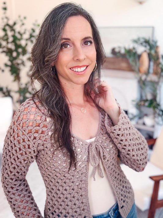 CROCHET PATTERN + VIDEO Circle Leaf V-Neck Crochet Cardigan Pattern, Lace Crochet Cardigan, Size Inclusive xs–5X Lightweight Crochet Garment