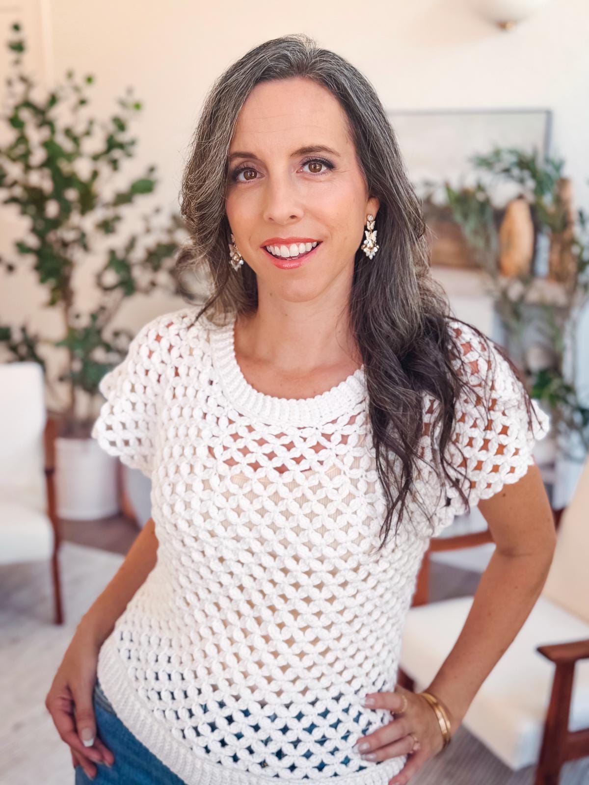 CROCHET PATTERN + VIDEO Circle Leaf Crochet Top Pattern Summer Lace Crochet Shirt – Seamless Top Down Pattern – Size Inclusive xs–5X