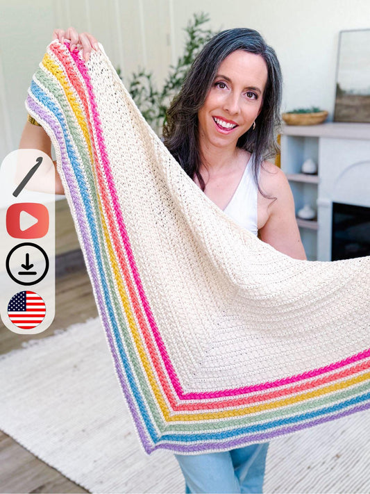 CROCHET PATTERN + VIDEO Wheat Stitch™ Triangle Shawl Crochet Pattern | Textured Crochet Shawl diy pdf | Beginner‑Friendly Wheat Stitch Wrap
