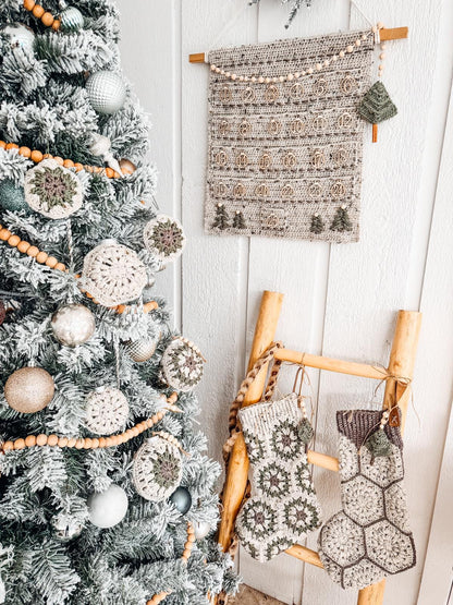 CROCHET PATTERN + VIDEO The Ultimate Granny Holiday Crochet Collection (3 Pattern Bundle) Granny Stocking, Advent Calendar & Ornament Set
