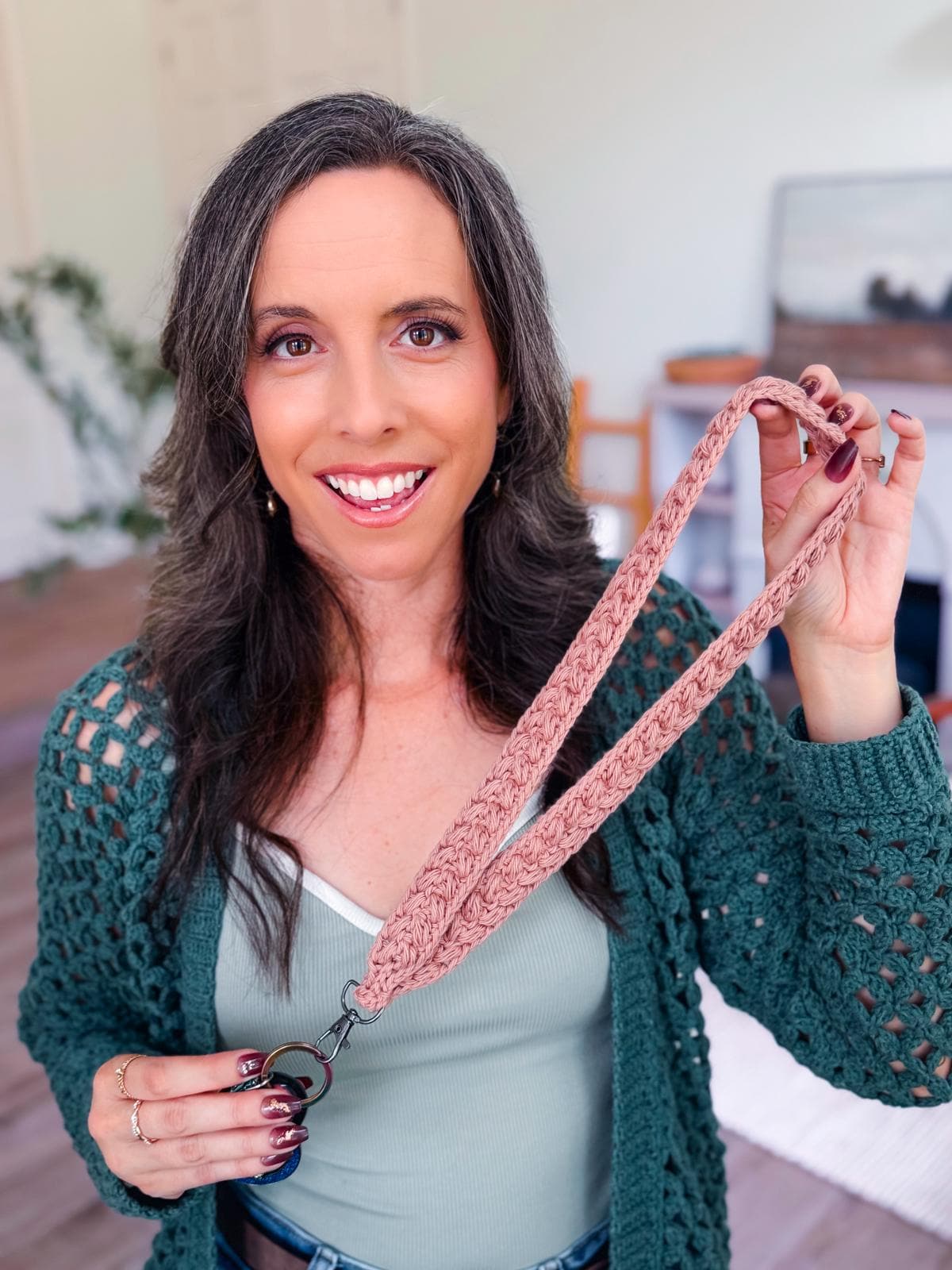 CROCHET PATTERN + VIDEO Crochet Wheat Stitch Keychain & Lanyard Pattern and Bonus Tag Printables Instant Pdf Download Wristlet Badge Strap