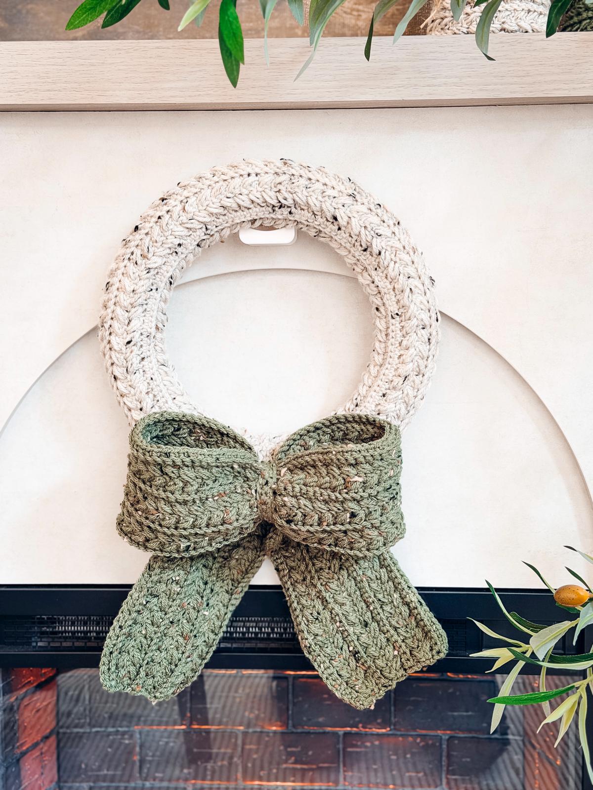 CROCHET PATTERN + VIDEO Wheat Stitch Crochet Wreath Pattern in 4 Sizes, Quick Holiday Crochet Decor Christmas Wreath Crochet Pattern+ Video