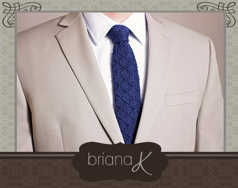 KNIT PATTERN Bradford Knit Pattern Men's Tie, Knit Men's Tie, Necktie - Bradford Design, Men's Business Attire Accessory, Easy to Knit