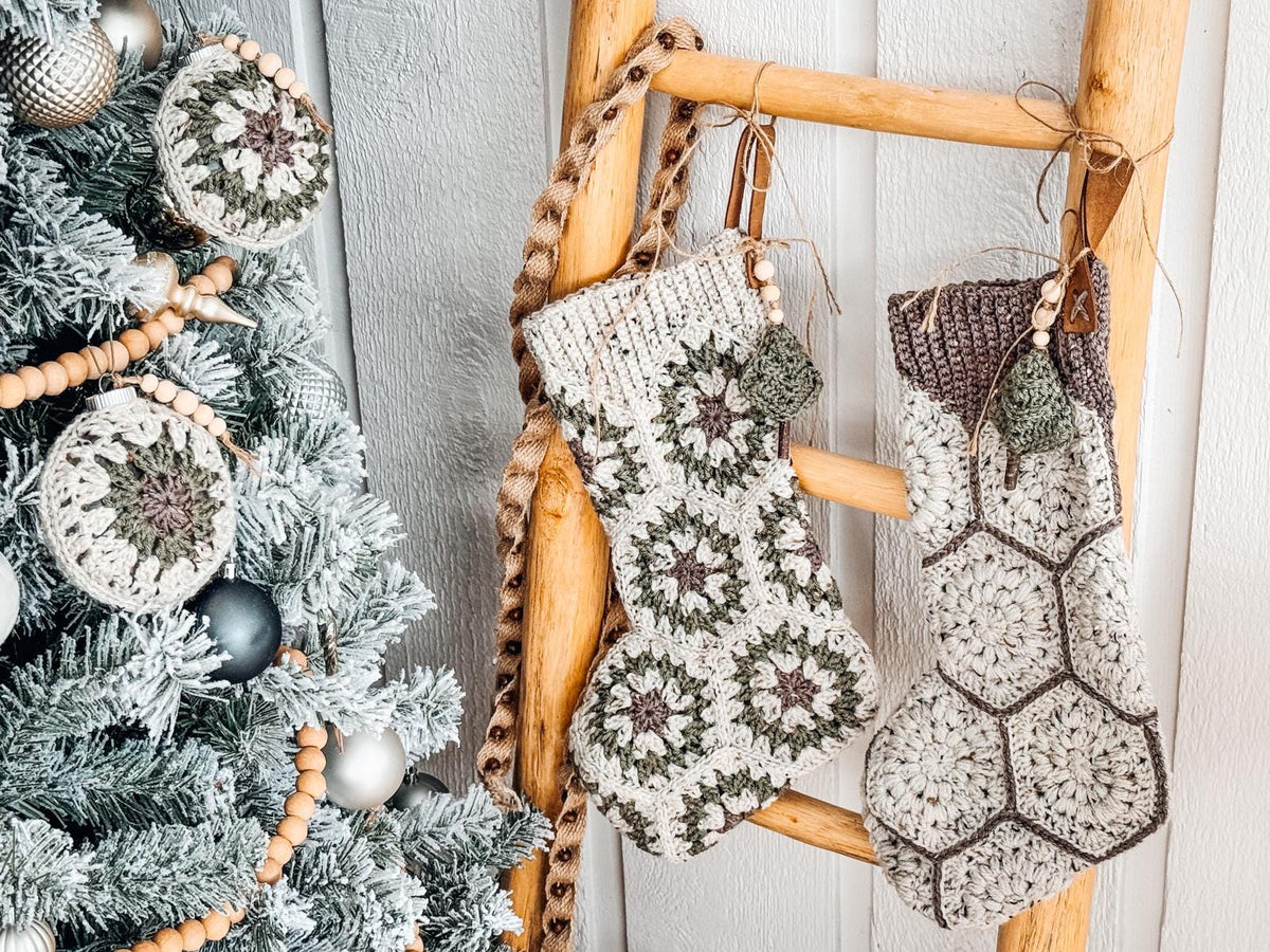 CROCHET PATTERN + VIDEO The Ultimate Granny Holiday Crochet Collection (3 Pattern Bundle) Granny Stocking, Advent Calendar & Ornament Set