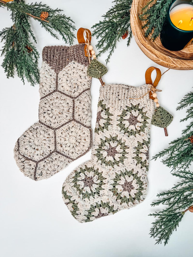 CROCHET PATTERN + VIDEO The Ultimate Granny Holiday Crochet Collection (3 Pattern Bundle) Granny Stocking, Advent Calendar & Ornament Set