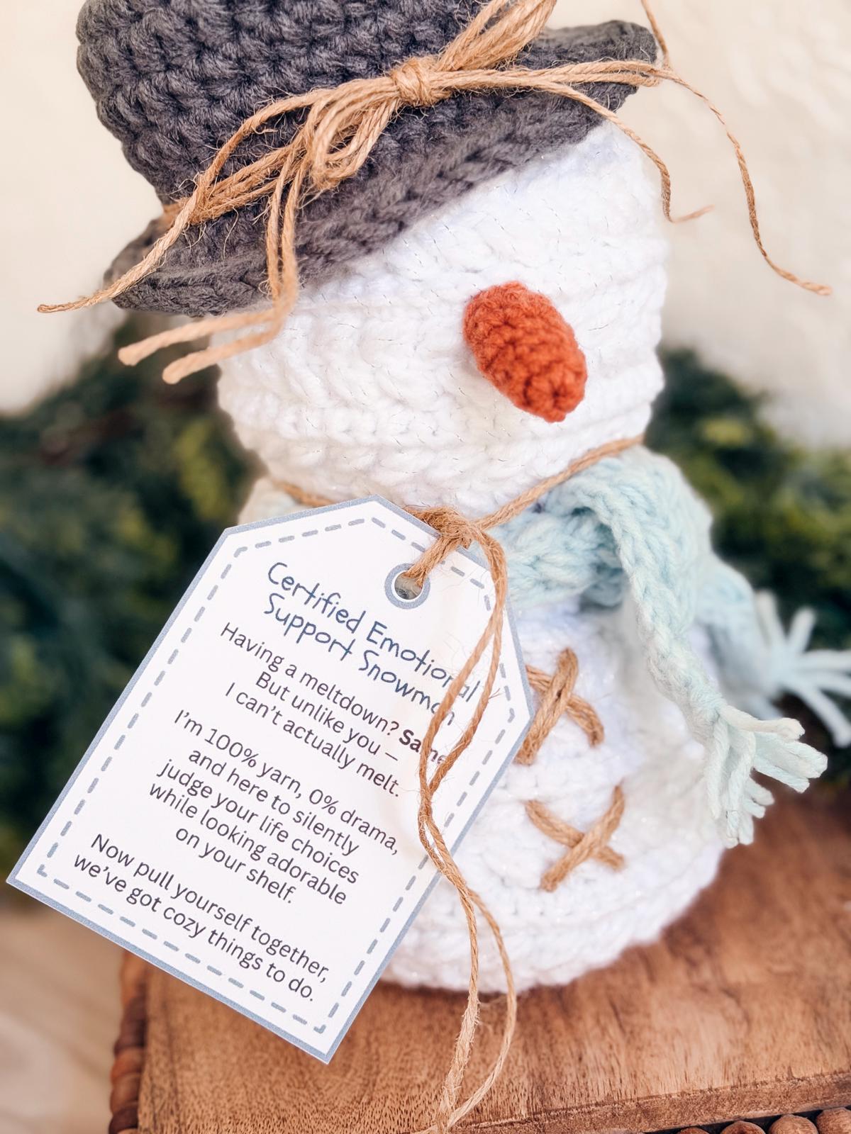 CROCHET PATTERN + VIDEO Crochet Pattern Snowman, Wheat Stitch™ Snowman Amigurumi, Holiday Decor Gift, Beginner-Friendly Winter Softie