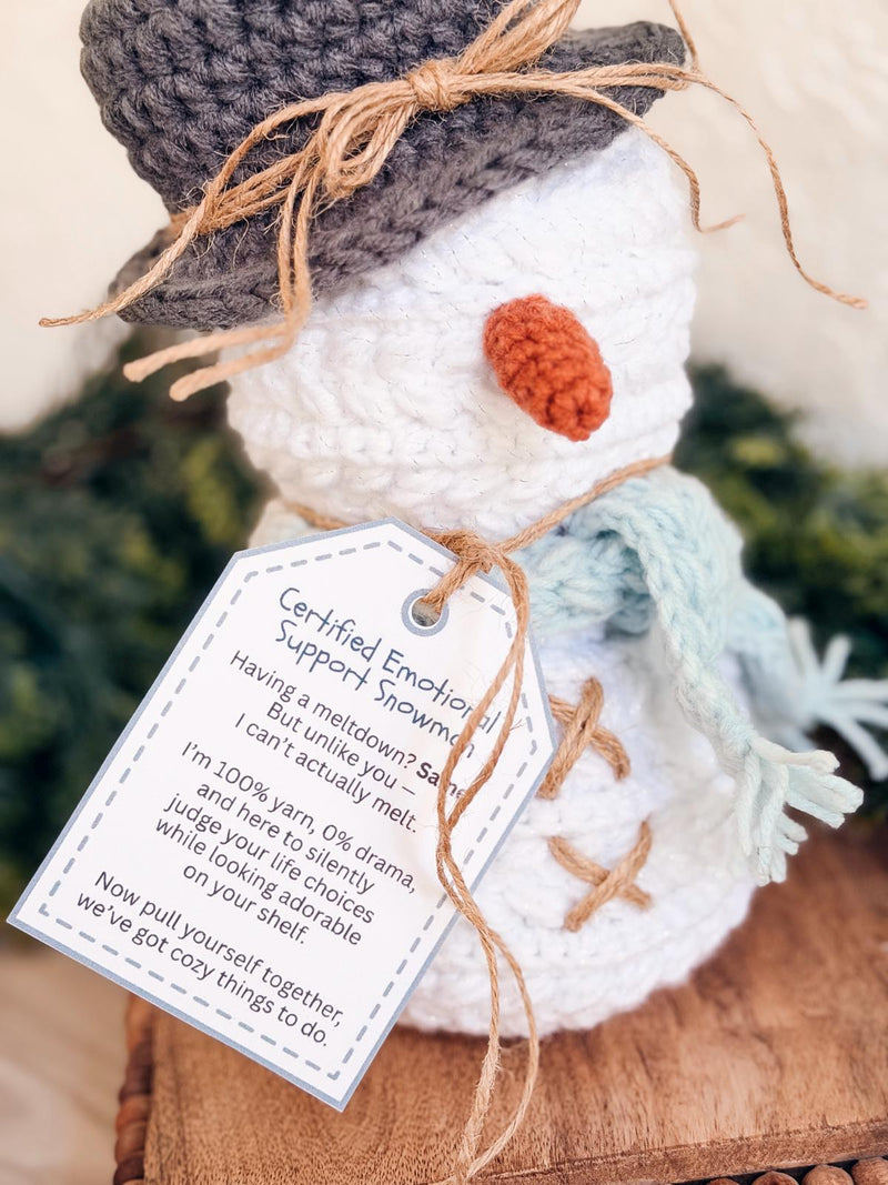 CROCHET PATTERN + VIDEO Crochet Pattern Snowman, Wheat Stitch™ Snowman Amigurumi, Holiday Decor Gift, Beginner-Friendly Winter Softie