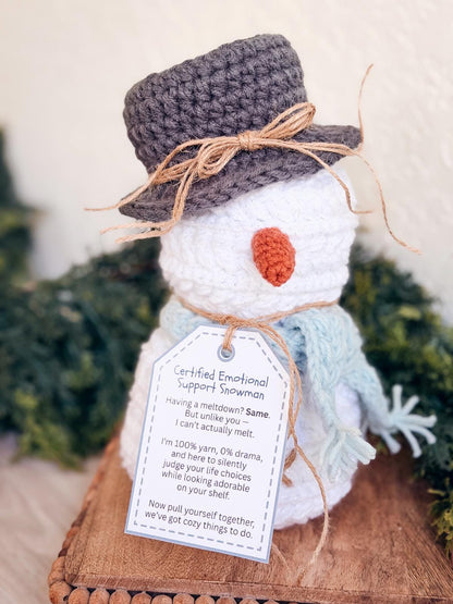 CROCHET PATTERN + VIDEO Crochet Pattern Snowman, Wheat Stitch™ Snowman Amigurumi, Holiday Decor Gift, Beginner-Friendly Winter Softie