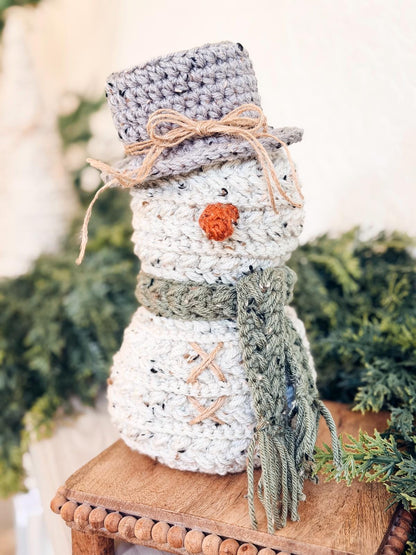 CROCHET PATTERN + VIDEO Crochet Pattern Snowman, Wheat Stitch™ Snowman Amigurumi, Holiday Decor Gift, Beginner-Friendly Winter Softie