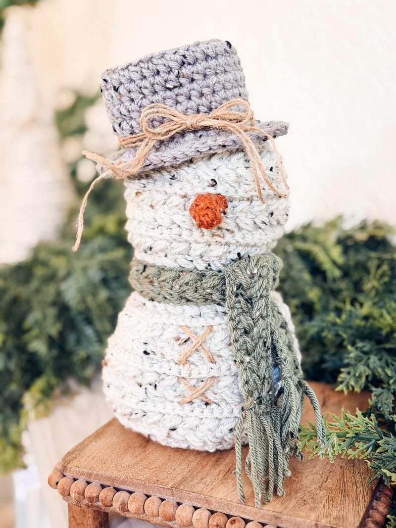 CROCHET PATTERN + VIDEO Crochet Pattern Snowman, Wheat Stitch™ Snowman Amigurumi, Holiday Decor Gift, Beginner-Friendly Winter Softie