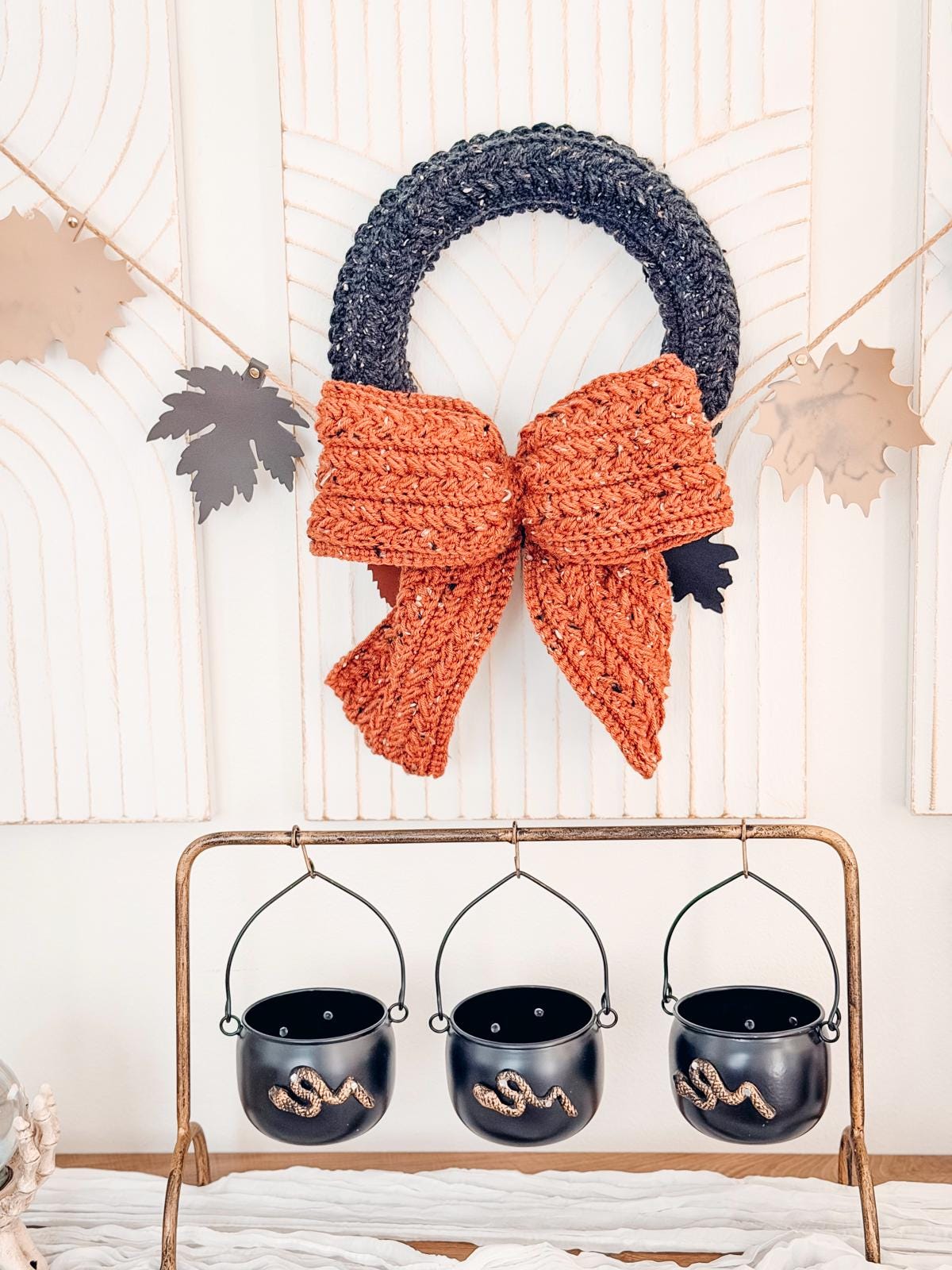CROCHET PATTERN + VIDEO Wheat Stitch Crochet Wreath Pattern in 4 Sizes, Quick Holiday Crochet Decor Christmas Wreath Crochet Pattern+ Video