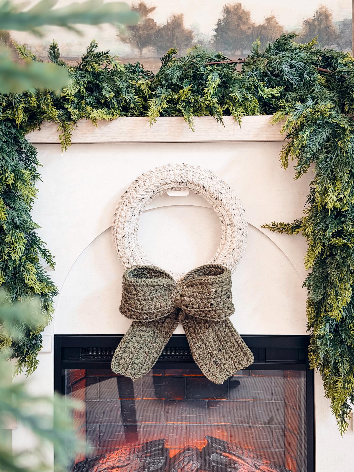 CROCHET PATTERN + VIDEO Wheat Stitch Crochet Wreath Pattern in 4 Sizes, Quick Holiday Crochet Decor Christmas Wreath Crochet Pattern+ Video
