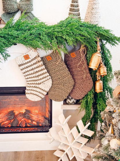 CROCHET PATTERN + VIDEO Wheat Stitch™ Crochet Christmas Stocking Pattern, Handmade Holiday Mantel Diy Crochet Stocking, Beginner Friendly