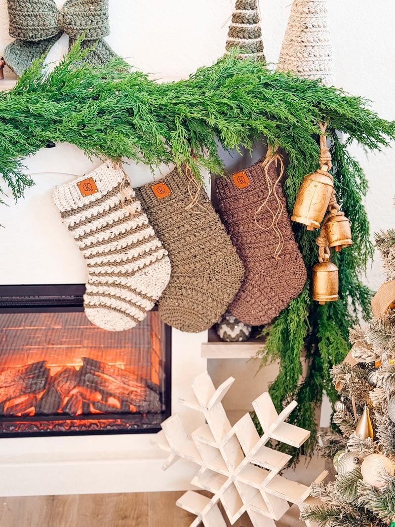 CROCHET PATTERN + VIDEO Wheat Stitch™ Crochet Christmas Stocking Pattern, Handmade Holiday Mantel Diy Crochet Stocking, Beginner Friendly