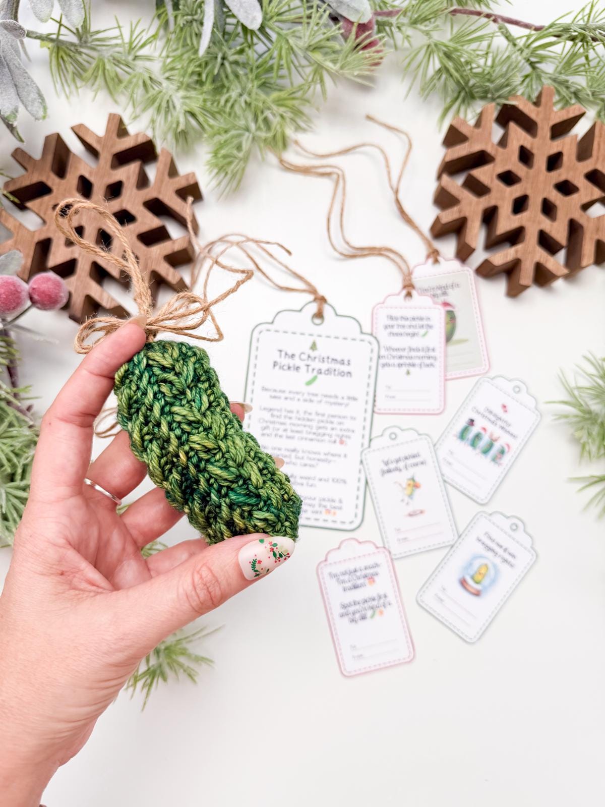 CROCHET PATTERN + VIDEO Wheat Stitch™ Pickle Ornament Crochet Pattern, Includes Printable Tags, Quick & Easy Holiday Decor Gift Crochet