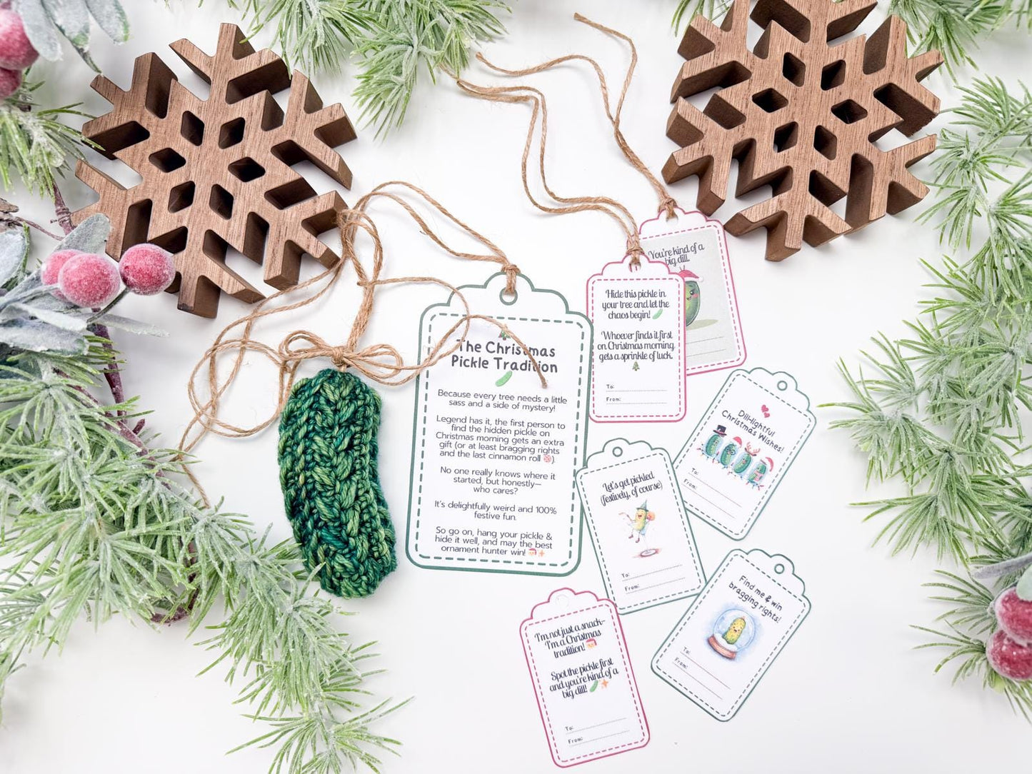 CROCHET PATTERN + VIDEO Wheat Stitch™ Pickle Ornament Crochet Pattern, Includes Printable Tags, Quick & Easy Holiday Decor Gift Crochet