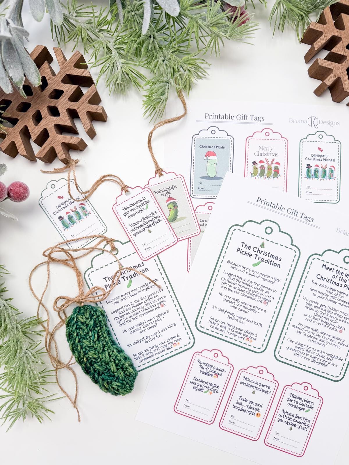 CROCHET PATTERN + VIDEO Wheat Stitch™ Pickle Ornament Crochet Pattern, Includes Printable Tags, Quick & Easy Holiday Decor Gift Crochet