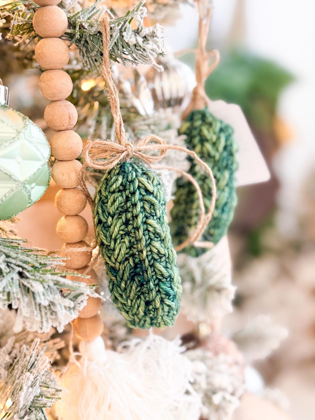 CROCHET PATTERN + VIDEO Wheat Stitch™ Pickle Ornament Crochet Pattern, Includes Printable Tags, Quick & Easy Holiday Decor Gift Crochet