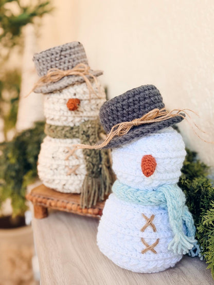 CROCHET PATTERN + VIDEO Crochet Pattern Snowman, Wheat Stitch™ Snowman Amigurumi, Holiday Decor Gift, Beginner-Friendly Winter Softie