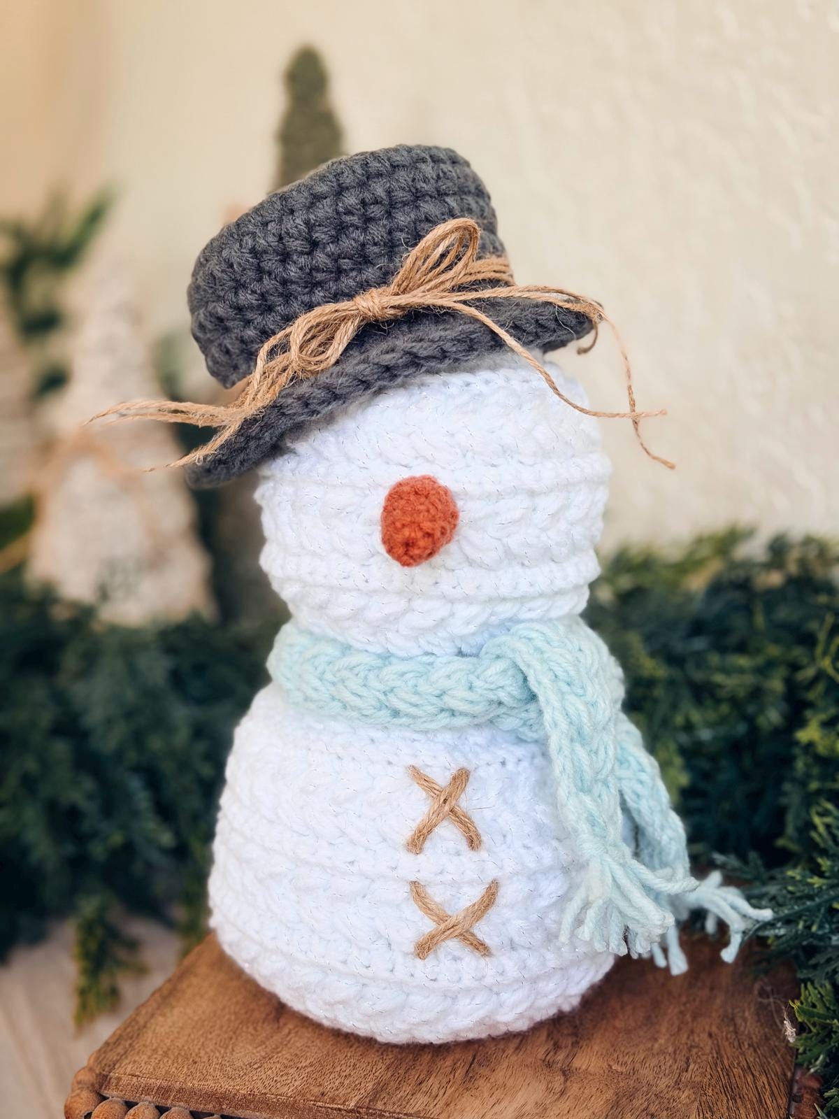 CROCHET PATTERN + VIDEO Crochet Pattern Snowman, Wheat Stitch™ Snowman Amigurumi, Holiday Decor Gift, Beginner-Friendly Winter Softie