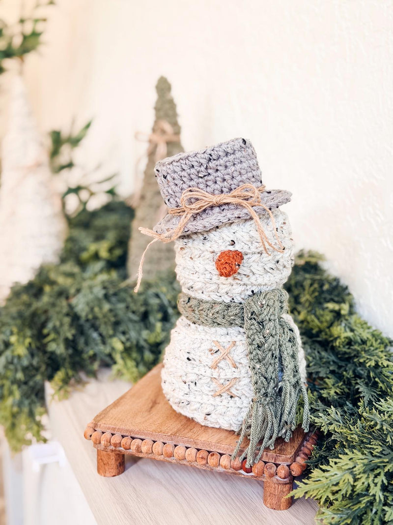 CROCHET PATTERN + VIDEO Crochet Pattern Snowman, Wheat Stitch™ Snowman Amigurumi, Holiday Decor Gift, Beginner-Friendly Winter Softie