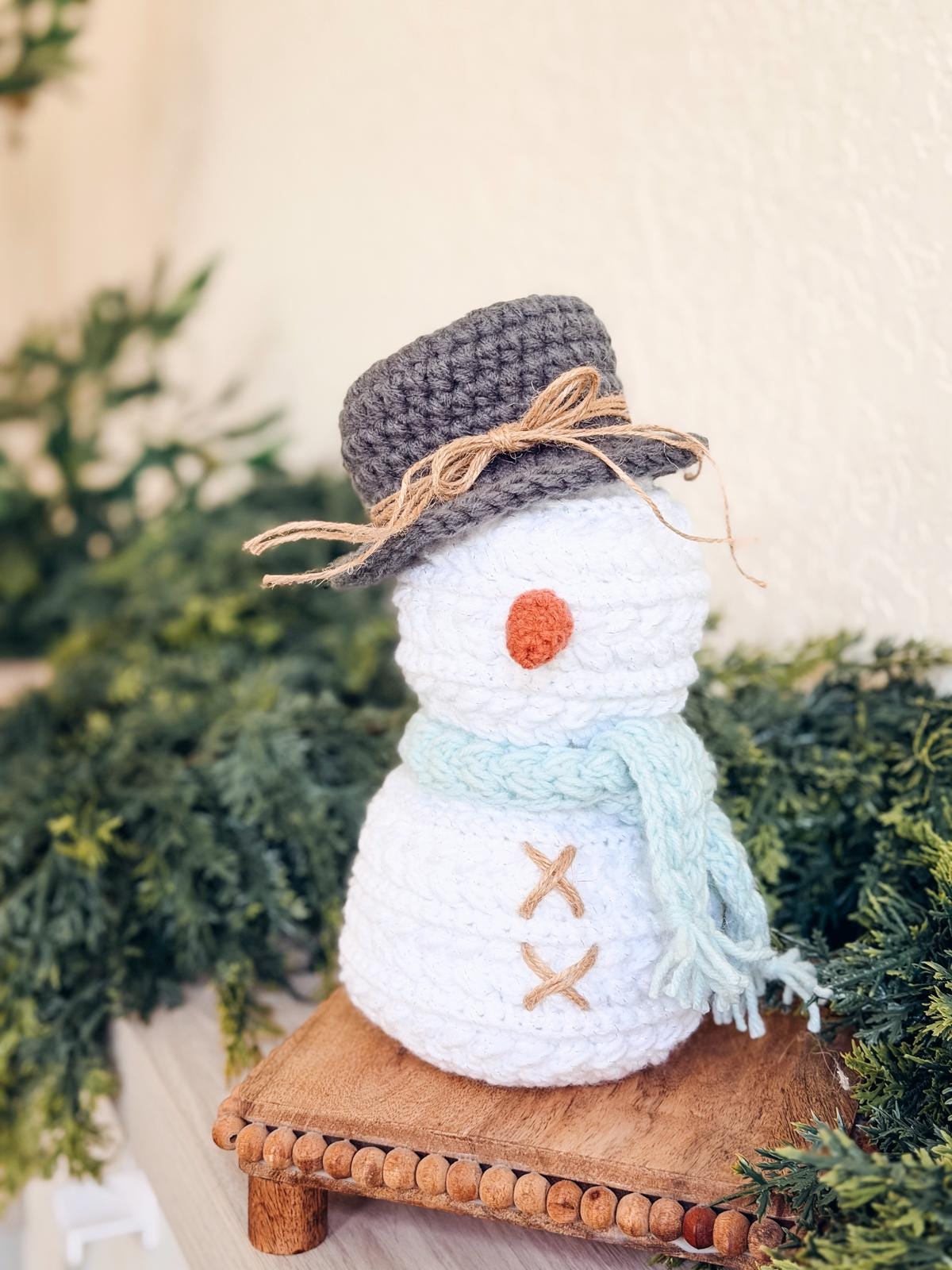 CROCHET PATTERN + VIDEO Crochet Pattern Snowman, Wheat Stitch™ Snowman Amigurumi, Holiday Decor Gift, Beginner-Friendly Winter Softie